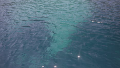 view of crystal clear ionian sea in greece