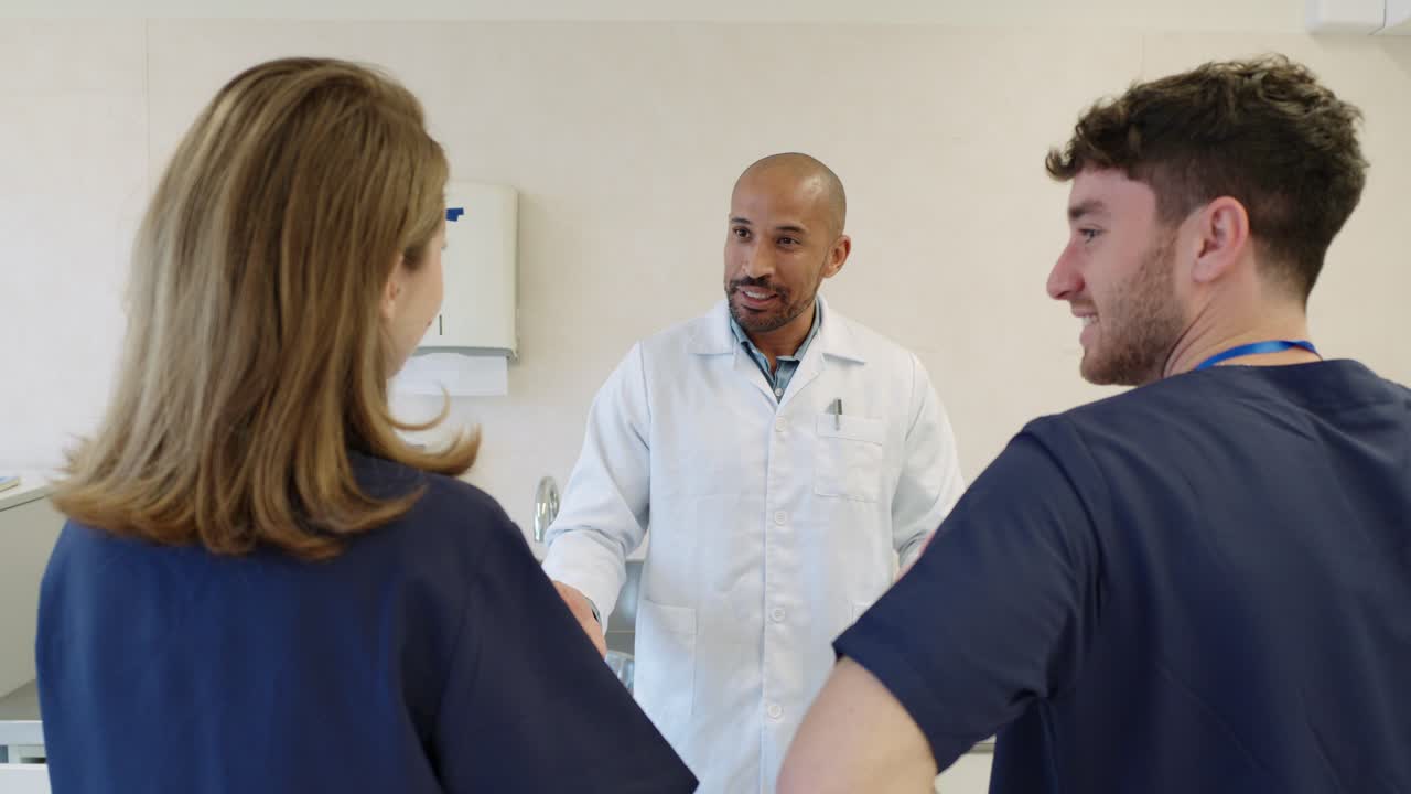 Healthcare team meeting in a hospital setting