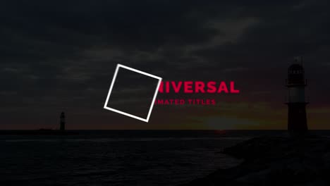 creative typography logo design with lighthouse and sunset