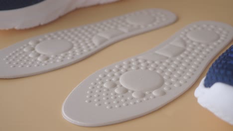 close up of shoe insoles with raised dots