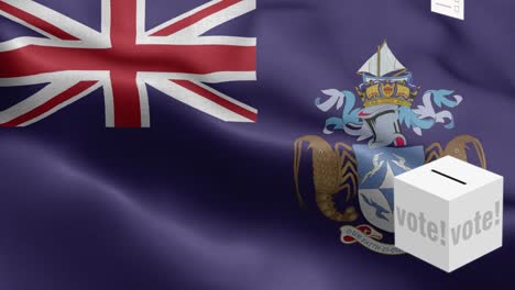 las papeletas de votación vuelan a la caja para trinidad y tobago - caja de votación delante de la bandera