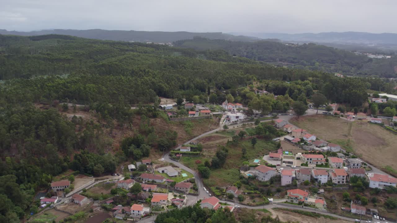 aerial view of nossa senhora do carmo sanctuary in lemenhe Famalicão portugal
