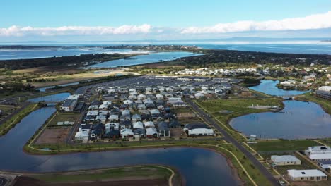 aerial orbital over point lonsdale new housing estate, australia