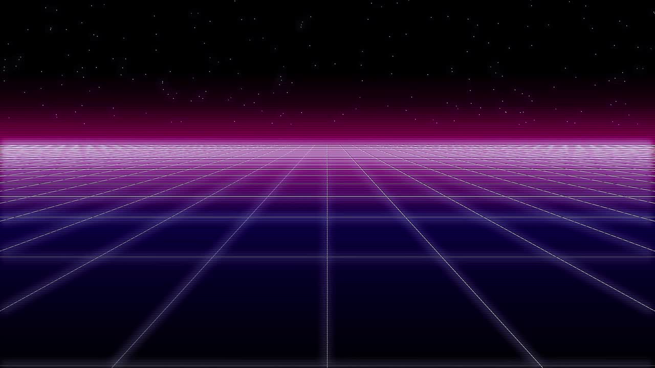 synthwave net and stars glitch Retro 3d render