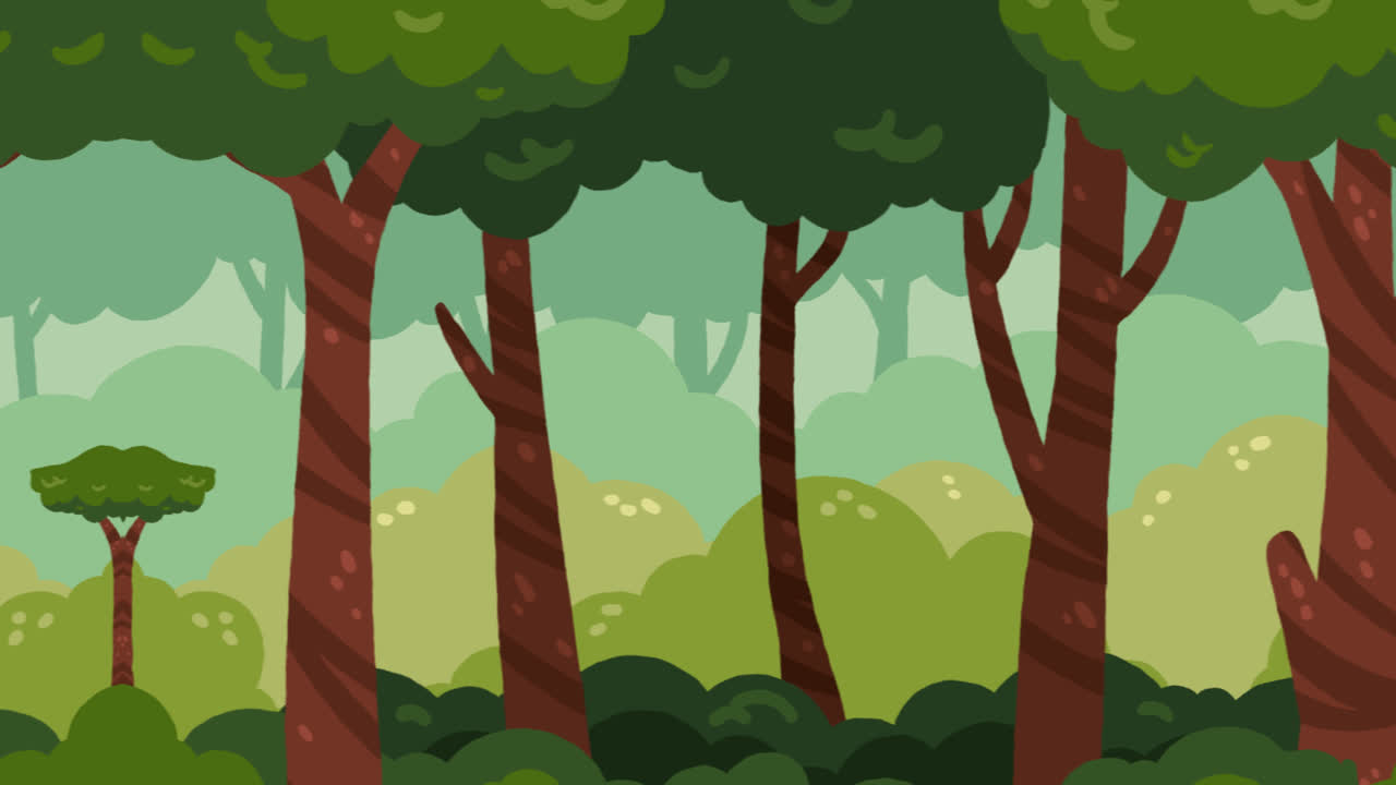 Motion Graphic of Hand drawn flat design forest landscape