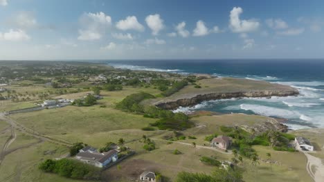 panoramic aerial overview establish cove bay st lucy barbados on beautiful day