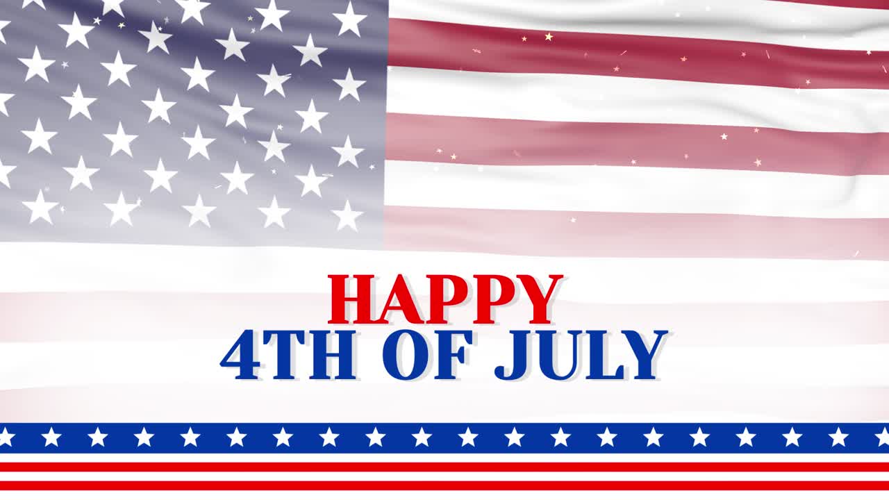 4th of July Independence day greeting animated background with american flag
