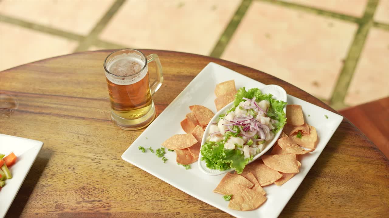 ceviche, pescado, bocadillo, comida peruana