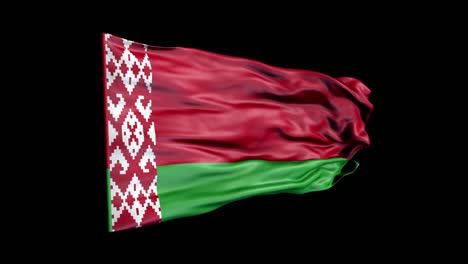 realistic belarus flag is waving 3d animation. national flag of belarus. 4k belarus flag seamless loop animation.