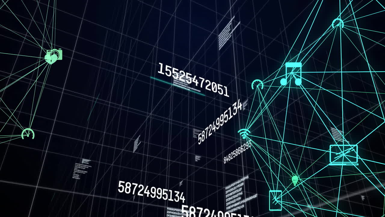 animación de la red de conexiones y procesamiento de datos en todo el mundo
