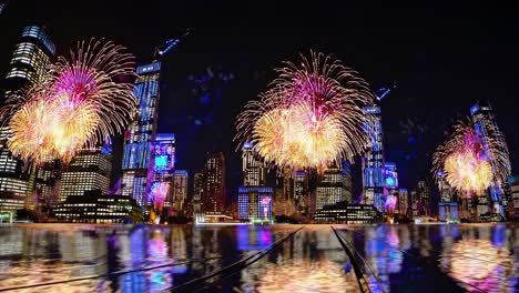 new york city fireworks at night