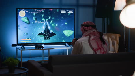gamer excited after winning game