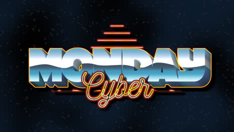 Texto-De-Cyber-Monday-Con-Triángulo-Retro-En-Galaxia