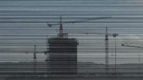 grúas y edificios modernos
