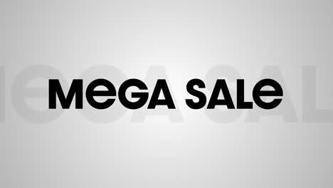 animación digital del círculo que se expande sobre el texto de mega venta con efecto de sombra contra un fondo gris