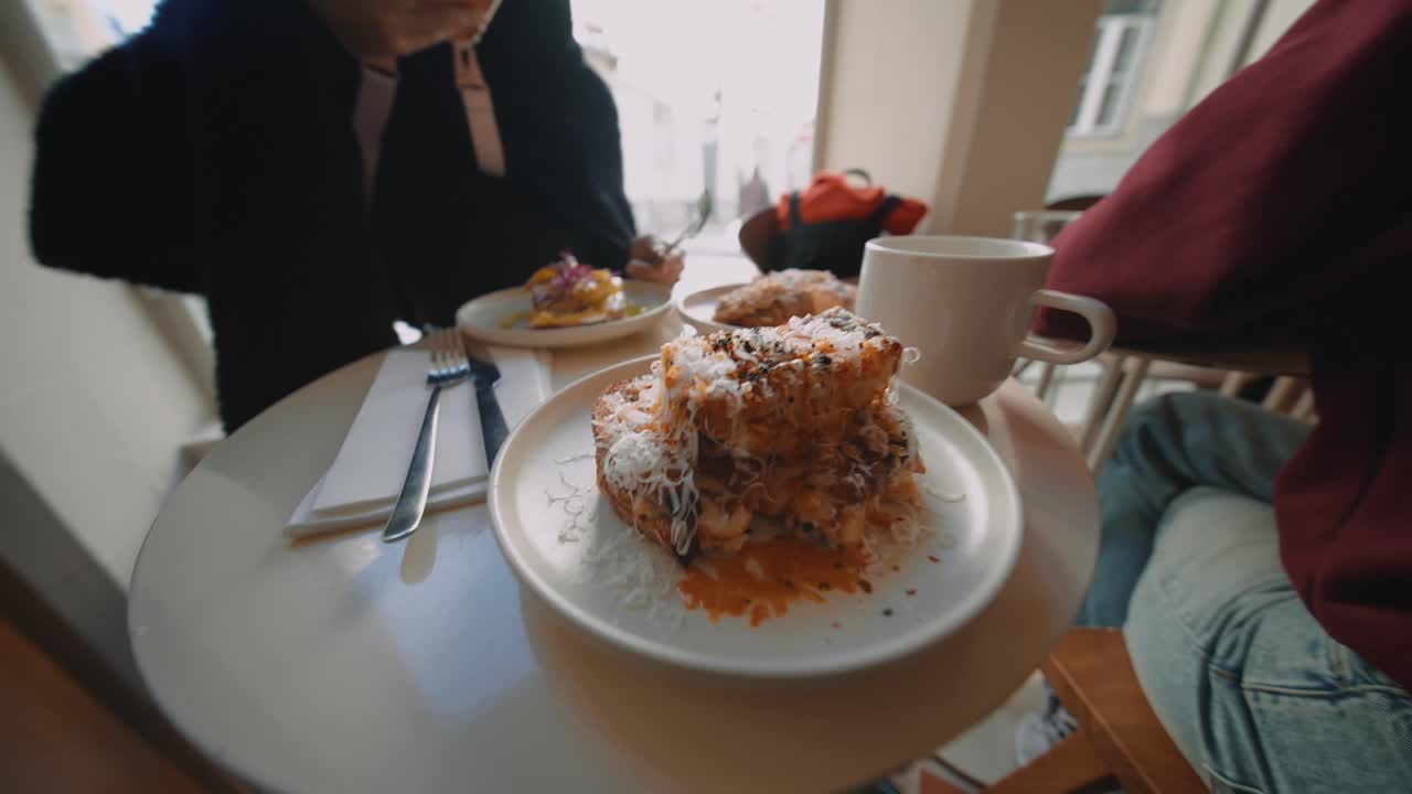 Delicious food and drinks in a cafe