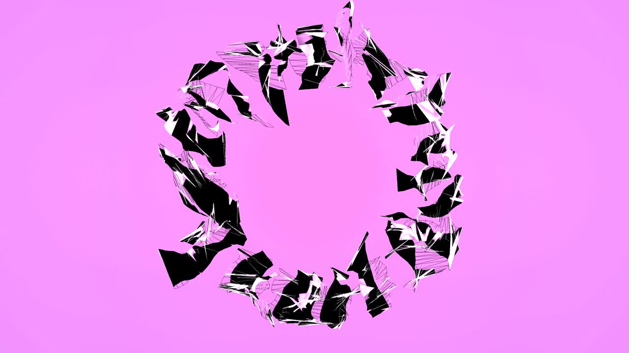 추상적인 움직임 배경 원형 구부러진 리본 분홍색