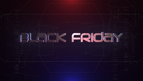 animation intro text black friday and cyberpunk animation background with computer matrix and grid 1