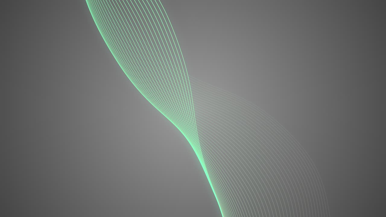 fondo animado 3d de líneas sin costuras curvas rayas brillantes y ondas abstracto gráficos de movimiento dinámico gradiente efectos visuales patrón color gris menta
