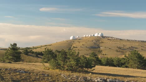 radar stations on a hilltop