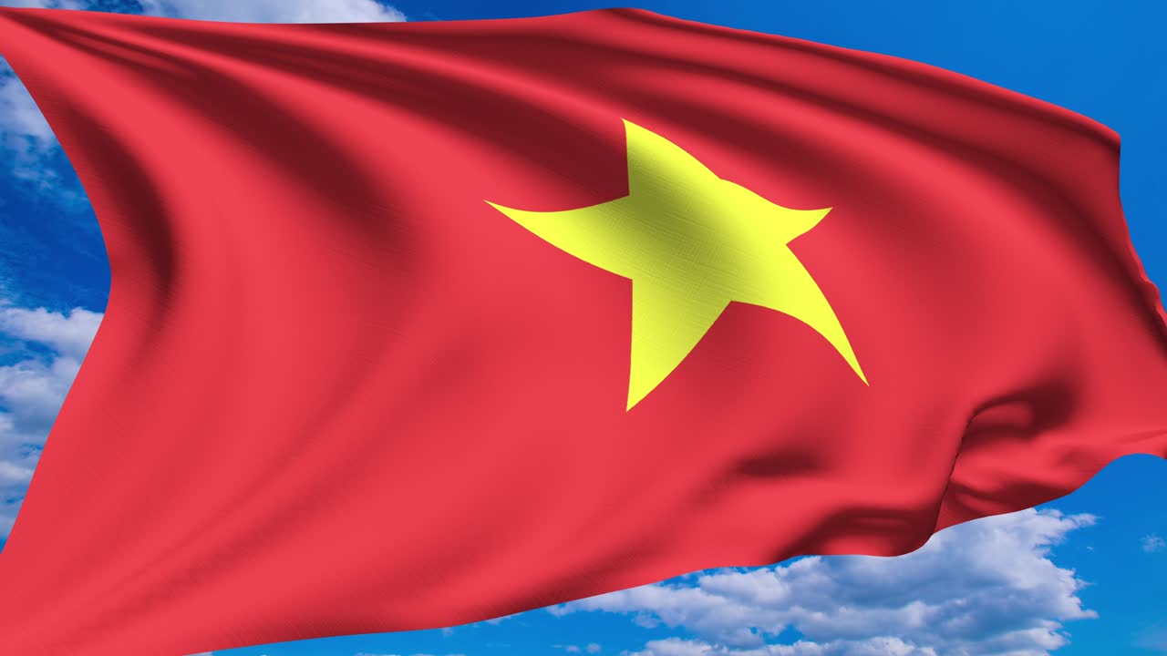 흐린 하늘을 배경으로 베트남의 발 (알파 채널, 루프 가능)