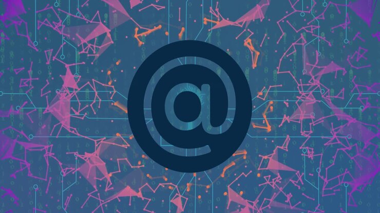 Animation of email icon, connections, computer servers and data processing
