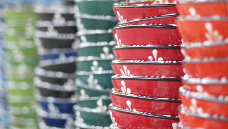 stacked colorful ceramic bowls
