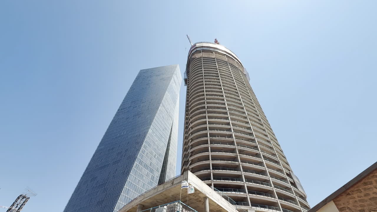 Skyscrapers under construction, Tel Aviv