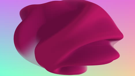 vibrant swirling pink fluid shape on multicolored background