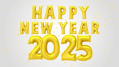 happy new year 2025 gold balloons
