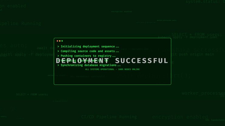 Software Deployment Process Showing Successful Completion on Terminal Screen