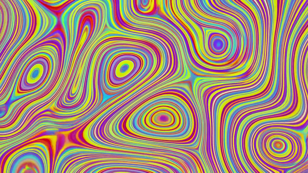 Vibrant Contour Ripple Psychedelic Motion Multicolor Topographic Lines Undulating Across Frame, Retro S