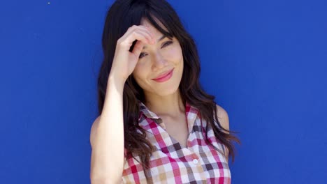 Sensual-young-woman-with-checkered-shirt