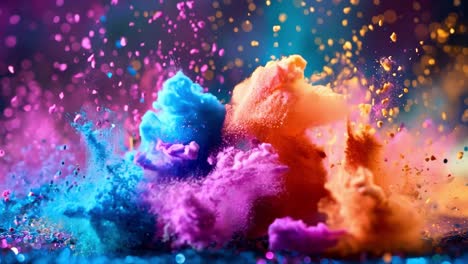 vibrant explosion of colorful powder