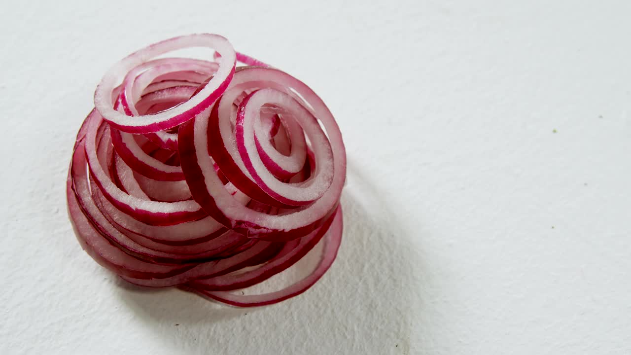 Heap of onion ring placed on white background 4K 4k