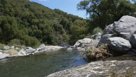 Gebirgsfluss-Und-Wald-Im-Sommer-In-Merlo,-San-Luis