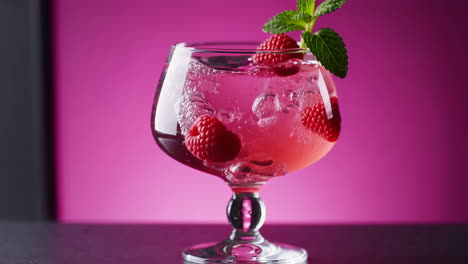 refreshing raspberry mint cocktail