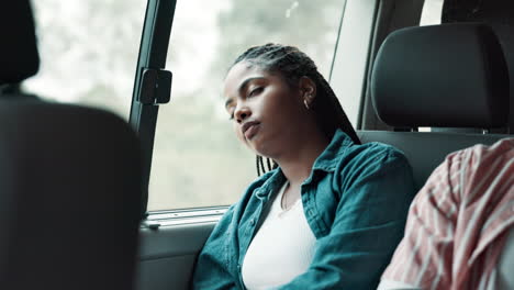 woman sleeping on a bus