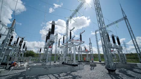 construcción de una subestación de transformadores
