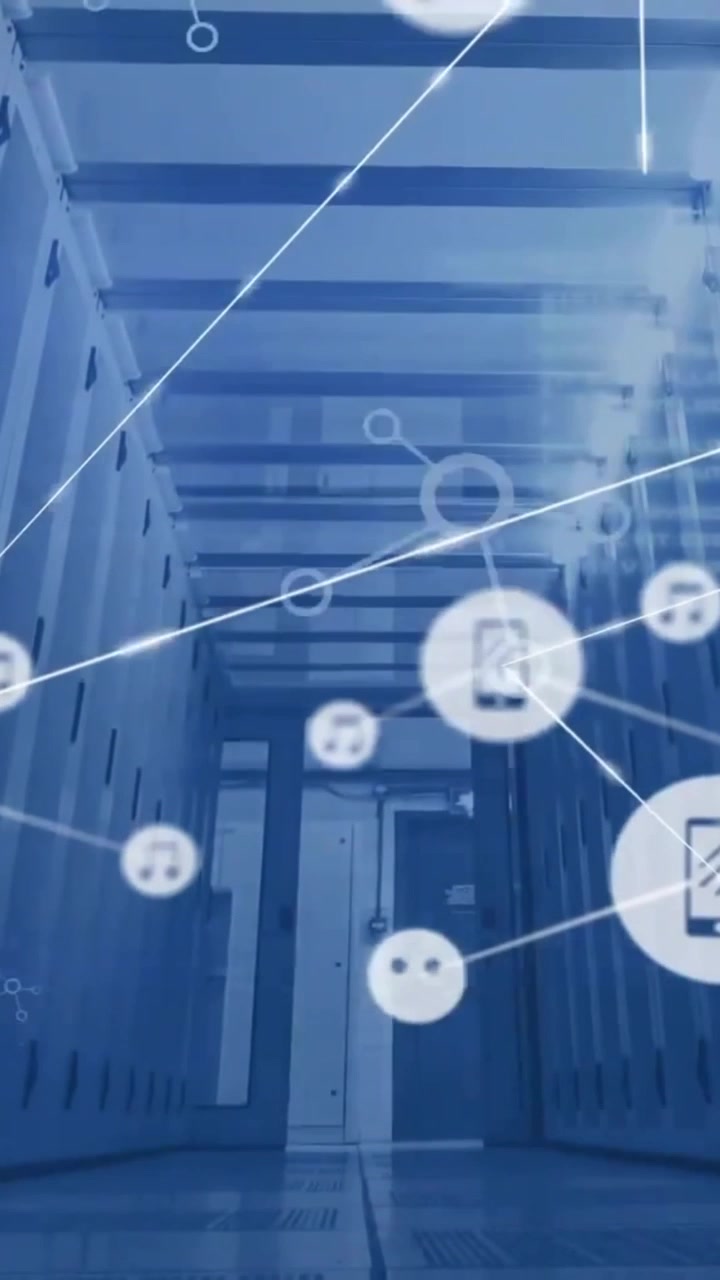 Animation af et netværk af forbindelser over computerservere