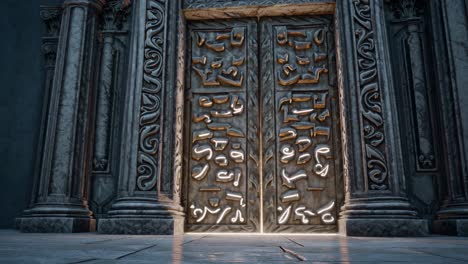 ancient illuminated doorway