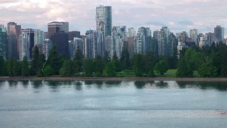 aerial view of vancouver, bc, canada, stanley park, brockton point and coal harbour