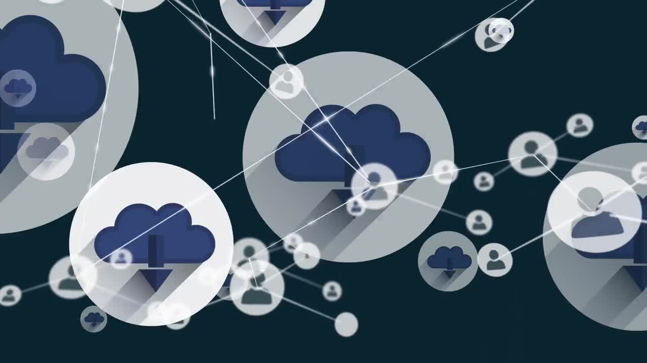 animación de la red de conexiones sobre fondo negro