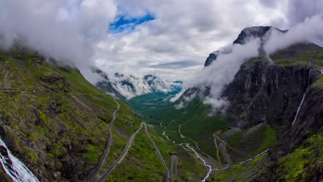 troll's path trollstigen or trollstigveien winding mountain road.