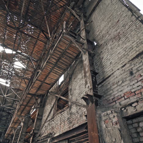 abandoned ruined industrial factory building. ruins and demolition concept