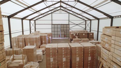 warehouse interior with packed goods