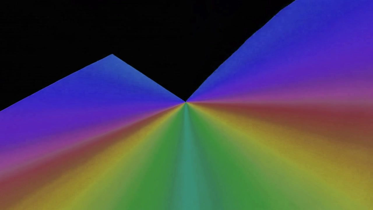 Animazione geometrica astratta con gradiente arcobaleno vibrante