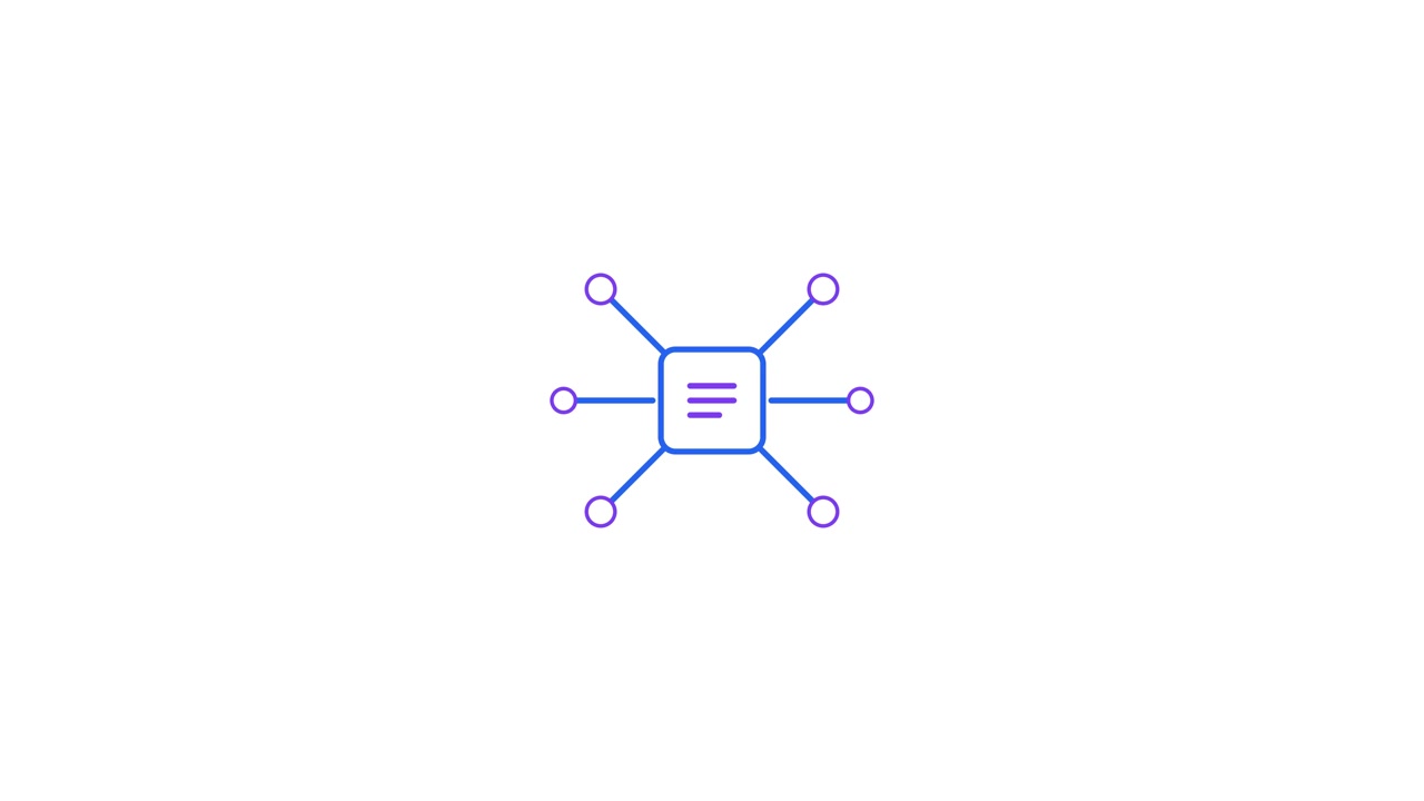 Animated Network Node Diagram Expanding on White Background