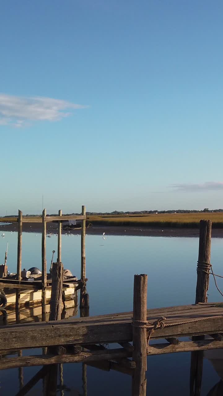 Vertical Nature View Lagoon, Beach, and Coastal Water, Rias ecosystem in Buenos Aires South America