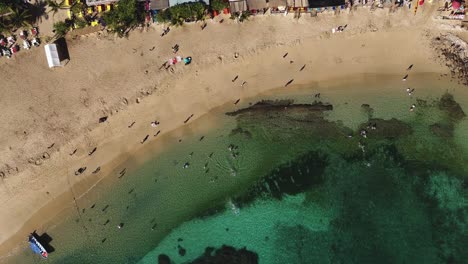 Slow-motion-drone-footage-of-Bahia-la-Entrega,-Huatulco-Oaxaca